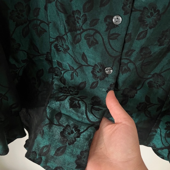 Vintage emerald blouse - Picture 3 of 5